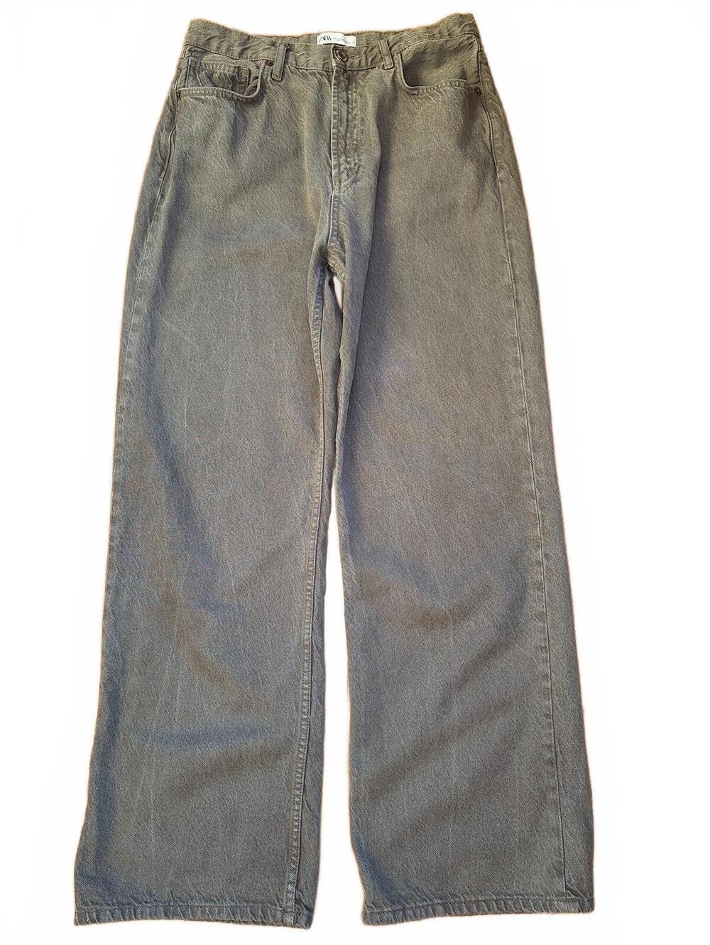 Zara Jeans 10 Gray Wide Leg Baggy 90s Grunge Y2K Skater Indie Sleaze Streetwear